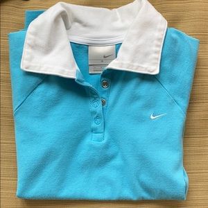 Turquoise Nike Fitted Polo Size Small